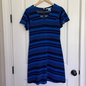 Draper James Women’s Striped Midi Dress Royal Blue/Navy M